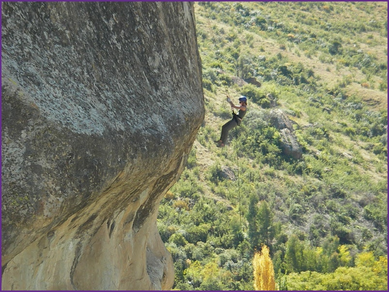 abseiling with Outrageous Adventures overlooking Clarens
