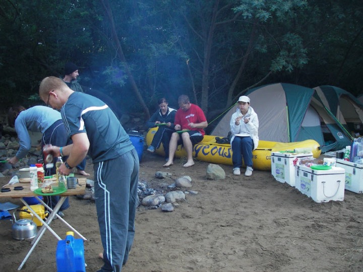 camping on the Mkomazi River during one of our awesome multi-day river rafting trips.